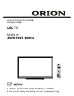 Orion 46FBT981 100Hz Operating Instructions Manual preview