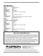 Предварительный просмотр 8 страницы Orion 51883 Instruction Manual