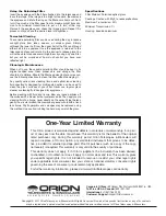 Предварительный просмотр 2 страницы Orion 5560 1.25 Instruction Manual