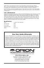 Предварительный просмотр 2 страницы Orion 8893 Instruction Manual