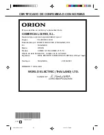 Preview for 40 page of Orion COMBI 1415X Operating Instructions Manual