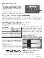 Preview for 1 page of Orion Dew Zapper Pro Manual