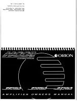 Preview for 1 page of Orion HCCA 225G4 Owner'S Manual