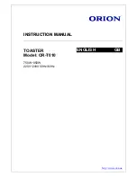Orion OR-T010 Instruction Manual preview
