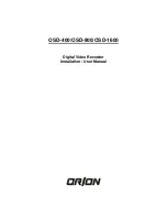 Orion OSD-1600 Install And User Manual preview