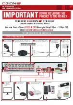 Preview for 2 page of Orion SC184 Quick Installation Manual