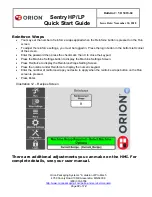 Предварительный просмотр 12 страницы Orion Sentry HP Quick Start Manual