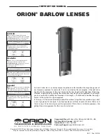 Preview for 1 page of Orion Shorty 08711d Instruction Manual