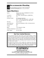 Preview for 9 page of Orion STARSHOOT 52185 Instruction Manual