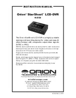 Preview for 1 page of Orion StarShoot LCD-DVR Manual