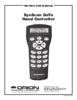 Preview for 1 page of Orion SynScan GoTo Instruction Manual