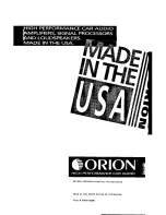 Preview for 14 page of Orion "The Beast" Power Amplifier XTR 2250 Installation Manual