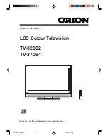 Preview for 1 page of Orion TV-32082 Operating Instructions Manual