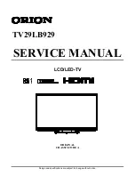 Orion TV29LB929 Service Manual preview