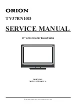 Orion TV37RN10D Service Manual preview