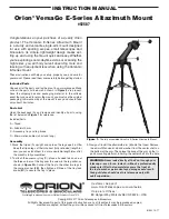 Предварительный просмотр 1 страницы Orion VersaGo E-Series Instruction Manual