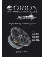 Preview for 1 page of Orion XPM64MBF Owner'S Manual