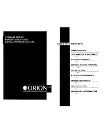 Preview for 1 page of Orion Xtreme 2150 Installation Manual