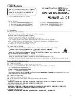 Preview for 1 page of ORIX MRW-18 Operating Manual