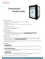 Ortery Photosimile 200 Operation Manual preview