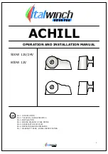 Orvea Italwinch ACHILL 500W 12V Operation And Installation Manual preview