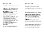 Preview for 3 page of Osaki First Class LE Operation Instructions Manual