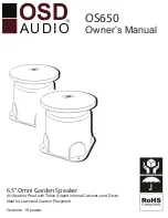 OSD Audio AOS650 Owner'S Manual предпросмотр