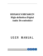 Preview for 1 page of OSEE HDX6811N User Manual