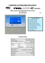 OSF 310.000.0580 Installation And Operating Instructions Manual preview