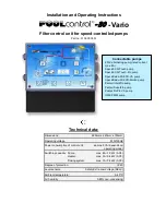 OSF Poolcontrol-30-Vario Installation And Operating Instructions Manual preview