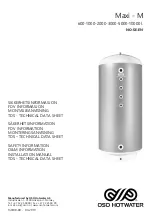 Предварительный просмотр 1 страницы OSO HOTWATER 800 1453 Installation Manual