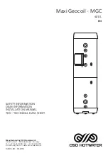 Preview for 1 page of OSO HOTWATER Maxi Geocoil MGC 400 Installation Manual