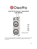 Preview for 1 page of Osotto BTS-84 User Manual