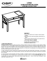 OSP Designs LANDON WRITING DESK LDN25 Assembly Instructions Manual предпросмотр