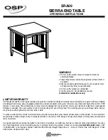 Предварительный просмотр 1 страницы OSP Designs Sierra SRA09 Operating Instructions