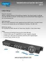 Preview for 2 page of osprey video MSS-8 Start Manual