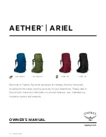 Preview for 1 page of Osprey ARIEL 55 Owner'S Manual