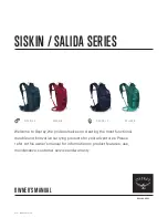 Osprey SISKIN Series Owner'S Manual предпросмотр