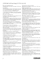 Preview for 2 page of Osram OPTOTRONIC OT FIT 20/220-240/500 CS Installing And Operating Information