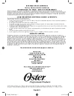 Предварительный просмотр 7 страницы Oster 078059 Instruction Manual