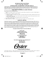Предварительный просмотр 10 страницы Oster 078059 Instruction Manual