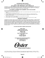Предварительный просмотр 16 страницы Oster 078059 Instruction Manual