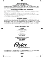 Preview for 22 page of Oster 078059 Instruction Manual