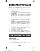 Предварительный просмотр 2 страницы Oster 078129-900 Instruction Manual