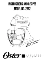 Предварительный просмотр 1 страницы Oster 2382 Instructions And Recipes Manual