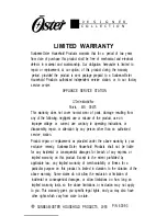 Preview for 6 page of Oster 2502 Instructions Manual