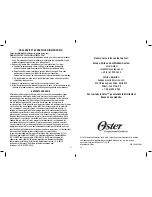 Preview for 26 page of Oster 76110 Instruction Manual