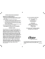 Preview for 41 page of Oster 76110 Instruction Manual