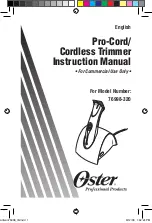 Предварительный просмотр 1 страницы Oster 76998-320 Instruction Manual