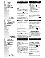 Preview for 1 page of Oster 78123 Instruction Manual